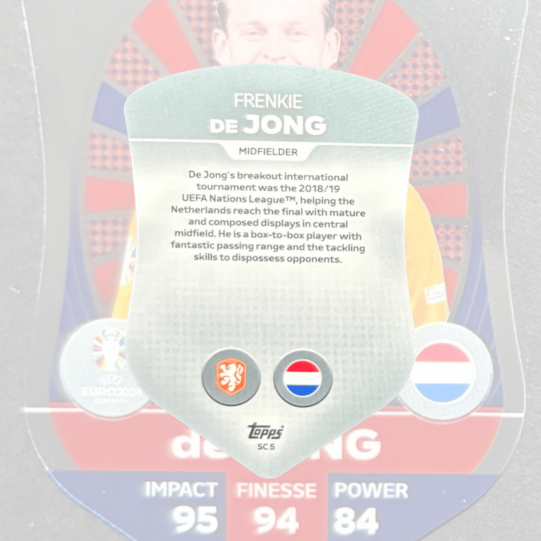 Topps Match Attax Euro 2024 Frenkie De Jong Chrome Shield Card