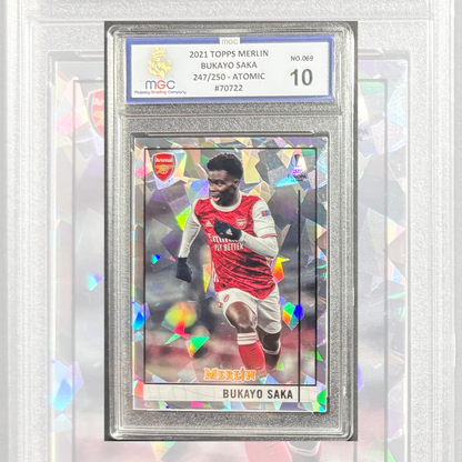 2021 Topps Merlin Bukayo Saka Atomic /250 - MGC 10 Gem Mint Rare Card