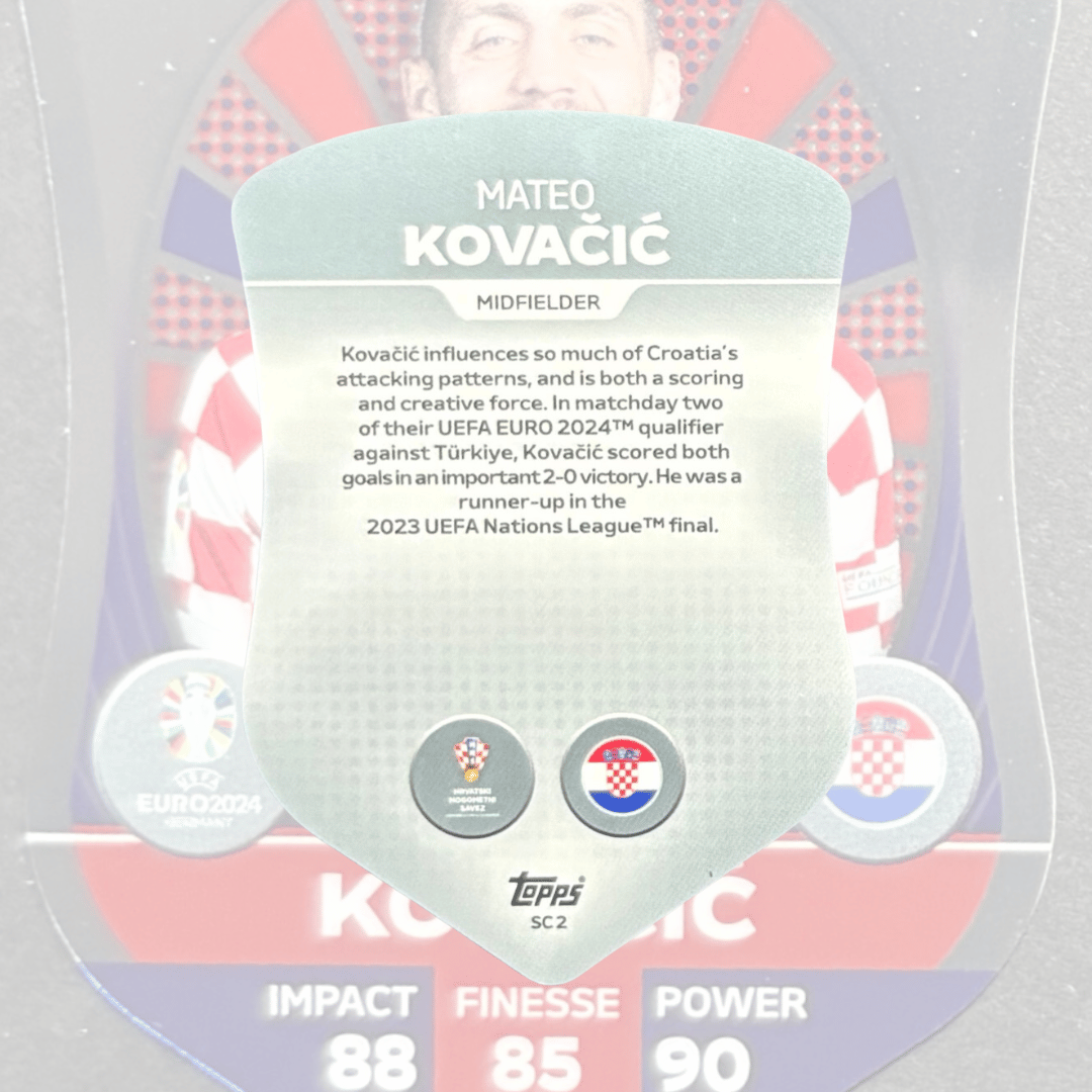 Topps Match Attax Euro 2024 Mateo Kovačić Chrome Shield Card