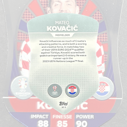 Topps Match Attax Euro 2024 Mateo Kovačić Chrome Shield Card