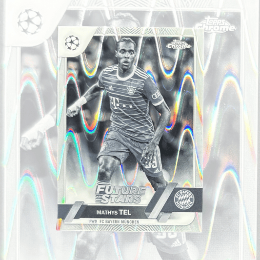 Topps Chrome UCC 2022-23 Black and White Raywave Bayern Munchen Mathys Tel