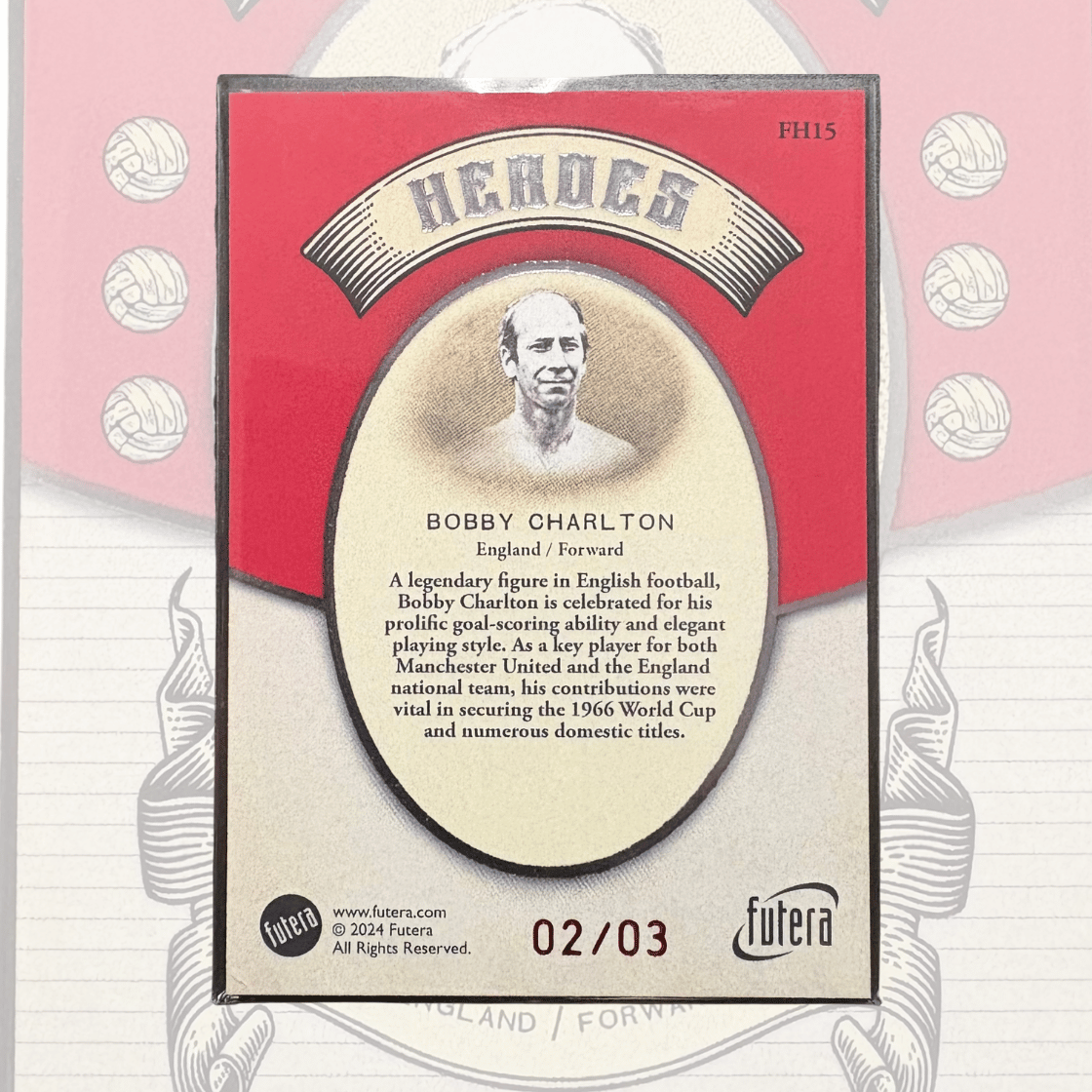 Futera Heroes 2/3 Bobby Charlton – Ultra Rare England & Man United Legend Card