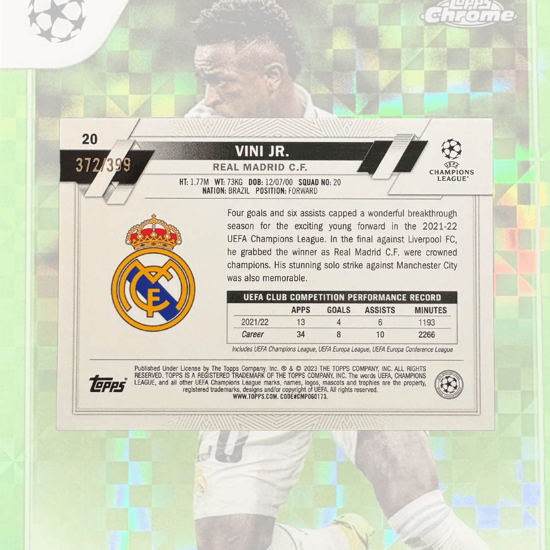 Vini Jr Checkerboard #372/399 - 2023/24 Topps Chrome UEFA Champions League