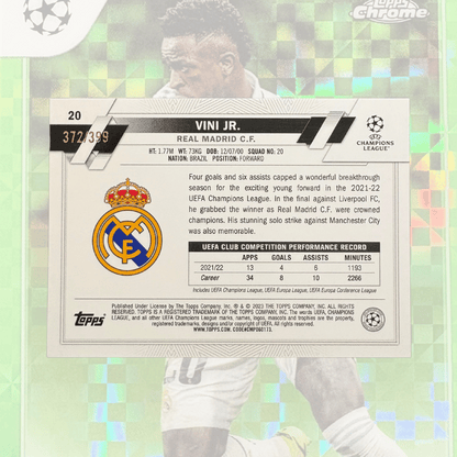 Vini Jr Checkerboard #372/399 - 2023/24 Topps Chrome UEFA Champions League