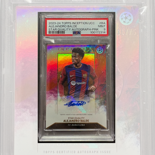 Topps Inception UCC Alejandro Balde Auto /75 - PSA 9 Rare Signed Card