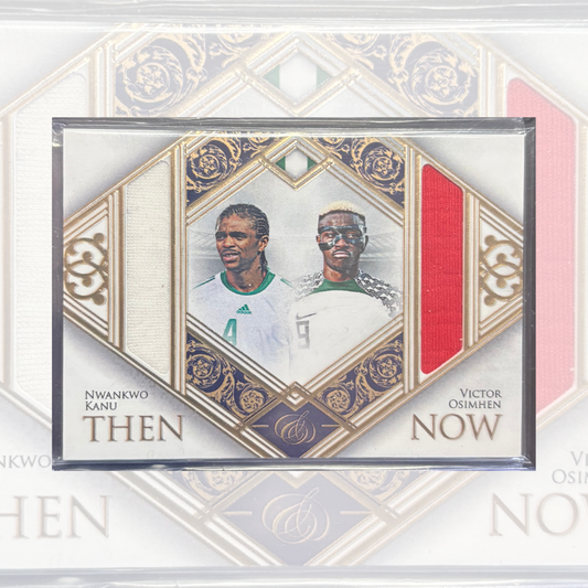 Kanu & Osimhen Futera Then & Now Dual Patch /17 - Match-Worn Relic Card