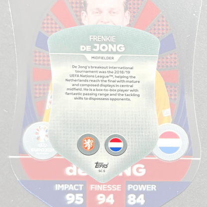 Topps Match Attax Euro 2024 Frenkie De Jong Chrome Shield Card