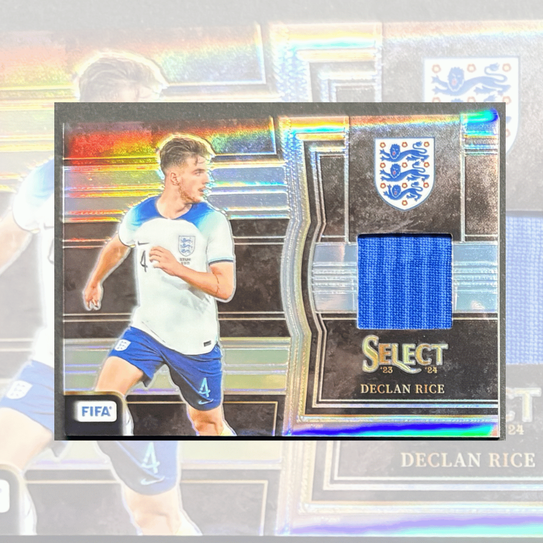 Declan Rice Patch Silver Prizm - Panini Select FIFA England Relic Card