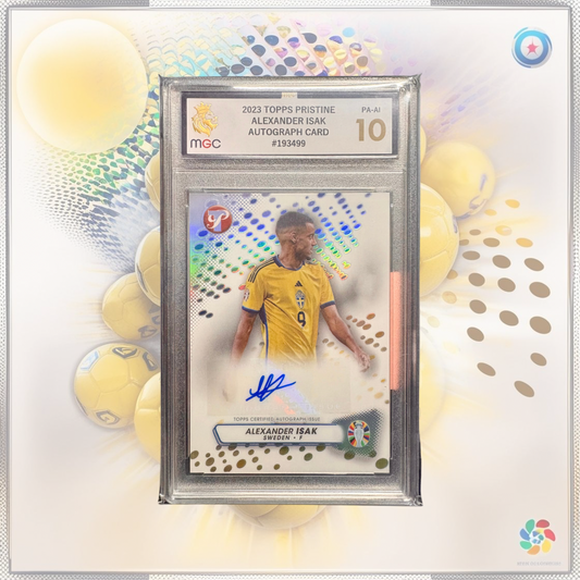 Topps Pristine Alexander Isak Auto Card – MGC 10 Gem 💎 – Sweden Kit 🇸🇪 – Must-Have for Newcastle Fans ⚫️⚪️