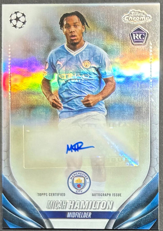Micah Hamilton Rookie Auto - 2023/24 Topps Finest Manchester City RC Autograph