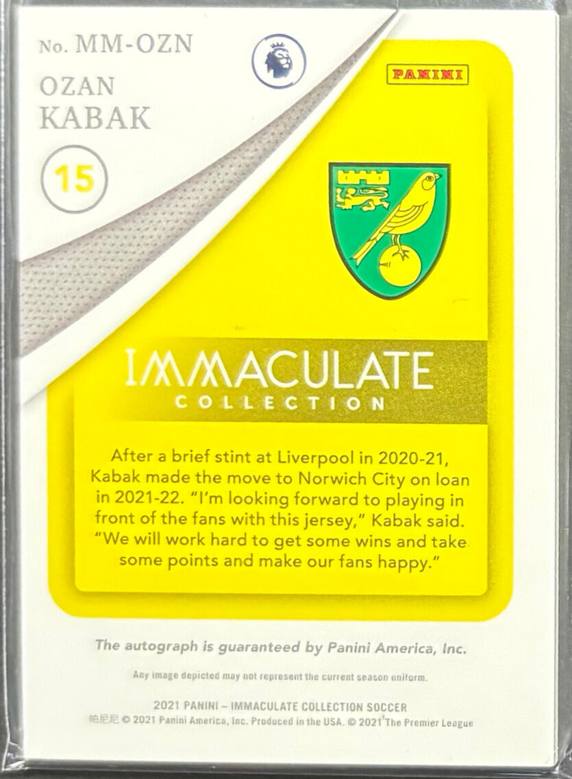 Ozan Kabak 2021 Panini Immaculate Collection Football Autograph Card 34/49 Bronze
