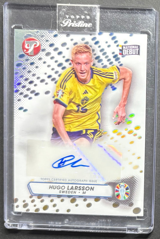 Hugo Larsson Auto Card Cased Topps Pristine Road to Euro 2024