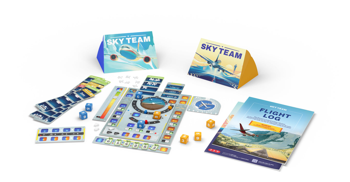 Sky Team Board Game - Cooperative 2-Player Airplane Landing Challenge