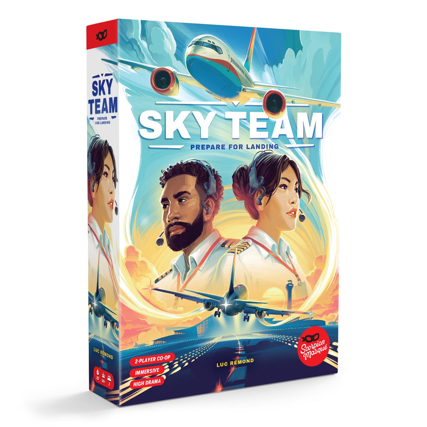 Sky Team Board Game - Cooperative 2-Player Airplane Landing Challenge